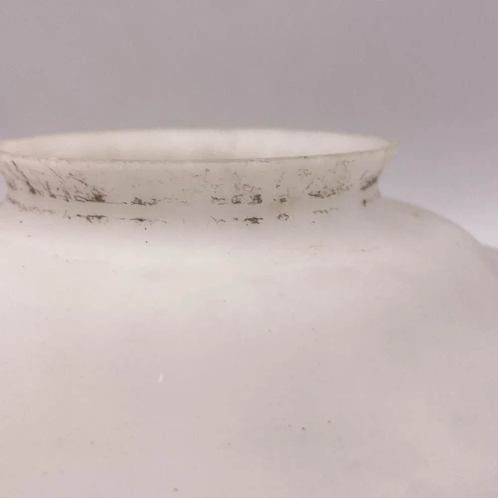 Vtg Satin Glass Hand Painted Rose Floral Ceiling Light Shade Globe‎ Jewel Drop